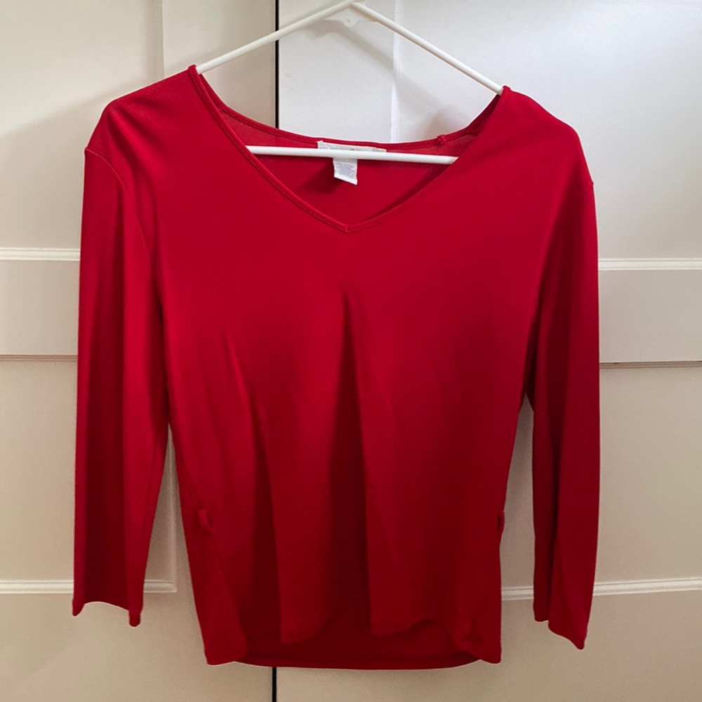Red long sleeve blouse